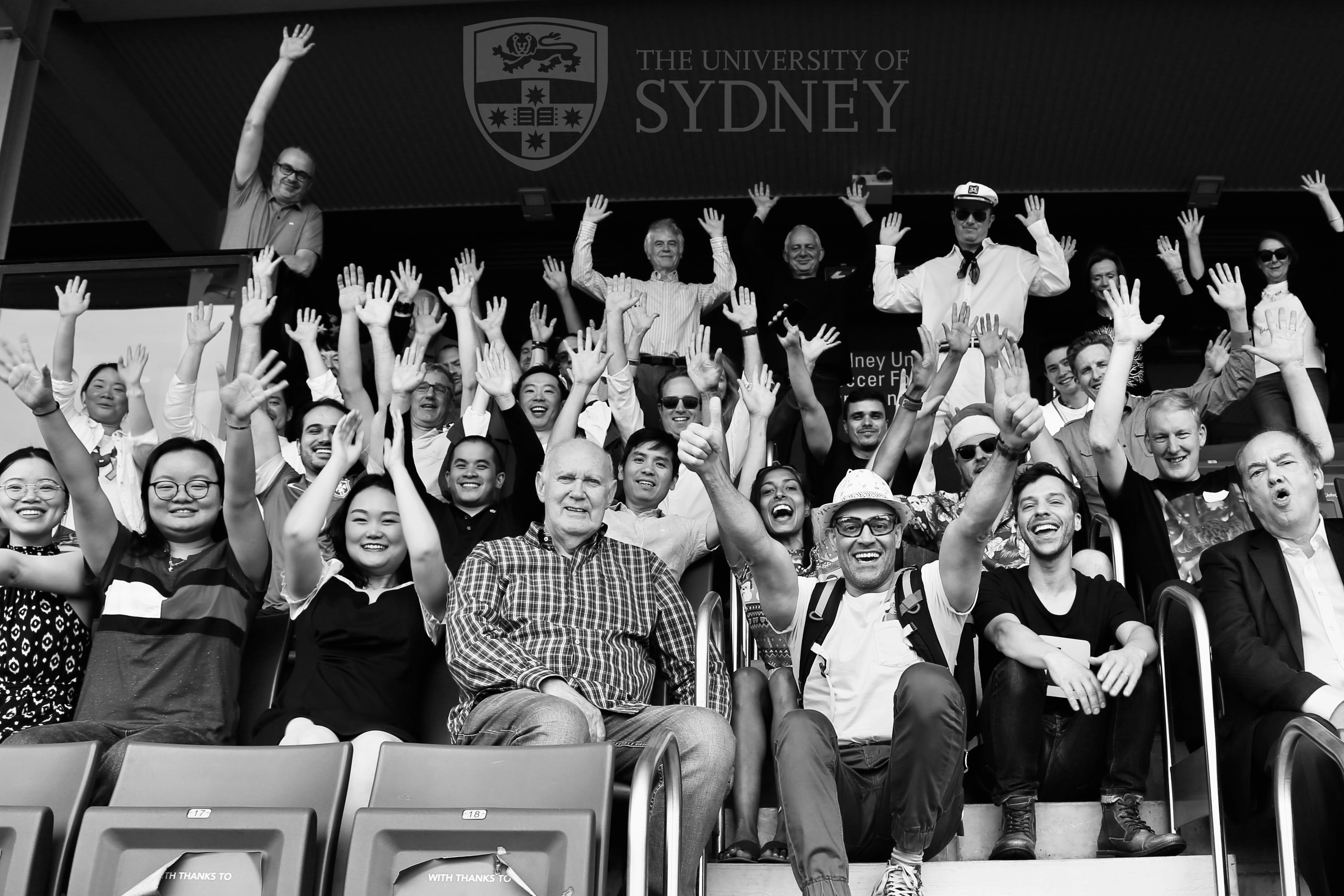 Ben with students and conference attendees