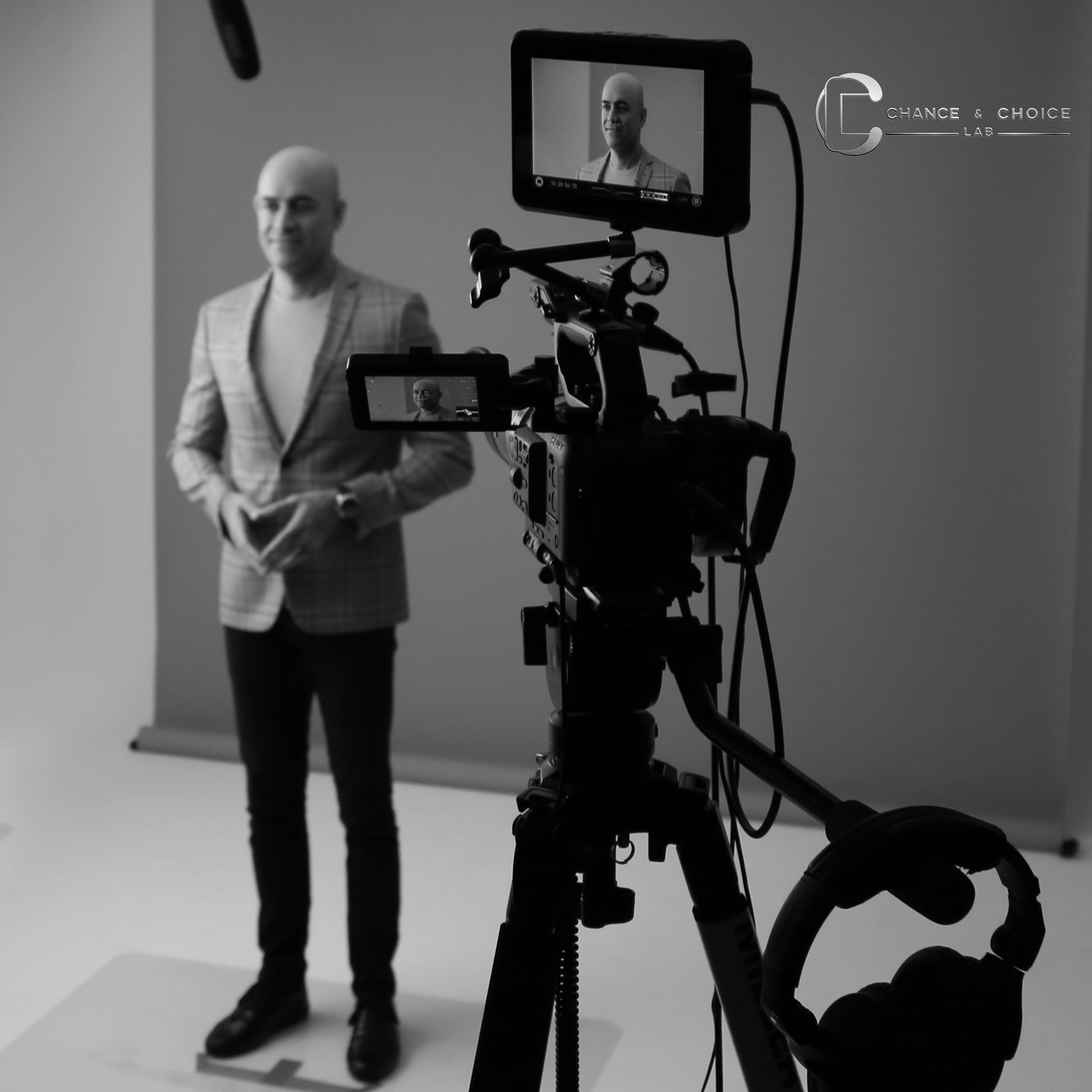 Ben in podcast studio